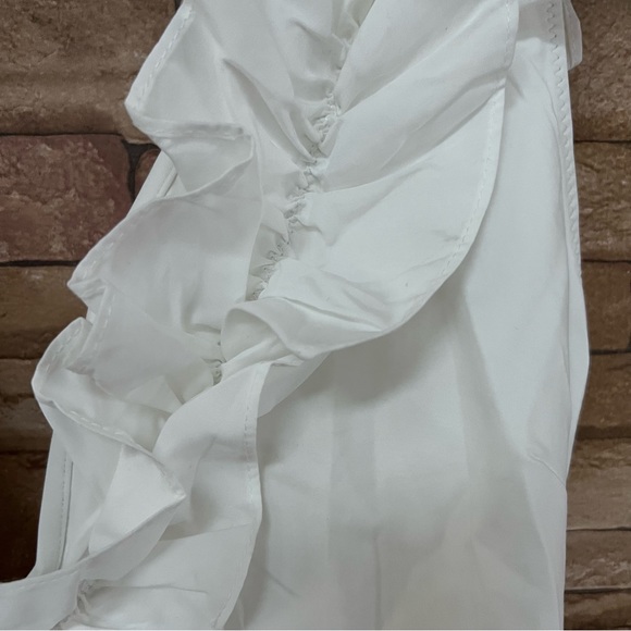 Zara Swim Zara One Piece Swimwear Size Small White Ruffle Deep